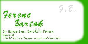 ferenc bartok business card